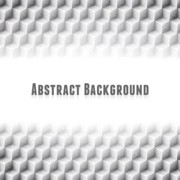 Abstract geometric vector background. White glass cubes Stock Illustration
