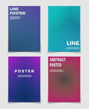 Abstract geometric vector backgrounds with line patterns. Modern minimalist Stock Illustration