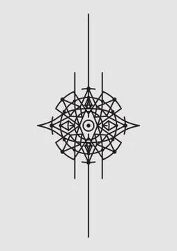 Abstract Geometric Vector Illustration, Mandala, Dreamcatcher - Dark Elemen.. Stock Illustration