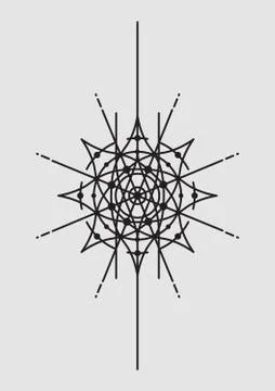 Abstract Geometric Vector Illustration, Mandala, Dreamcatcher - Dark Elemen.. Stock Illustration