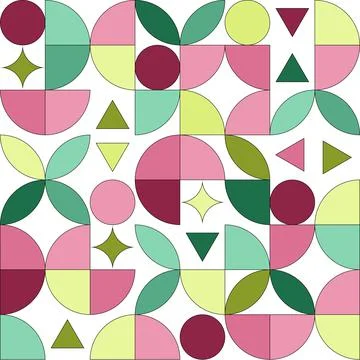 Abstract geometric vector illustration of simple shapes and forms, plant pattern Stockillustratie