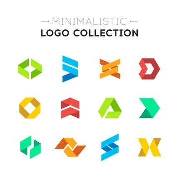 Abstract geometric vector logo collection Stock Illustration