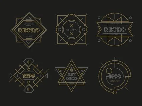 Abstract geometric vector logos Stock Illustration