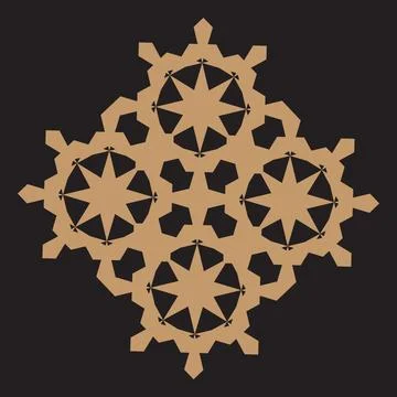 Abstract Geometric Vector Mandala Design Symmetrical Circular Illustration Stock Illustration