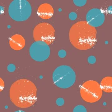 Abstract Geometric Vector pattern with blue orange circle. doodle fashion sty Illustrazione stock