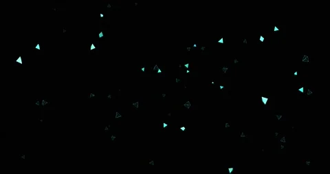 Abstract geometric video background, blue triangles and hexagons from particles Stock Footage 164492195