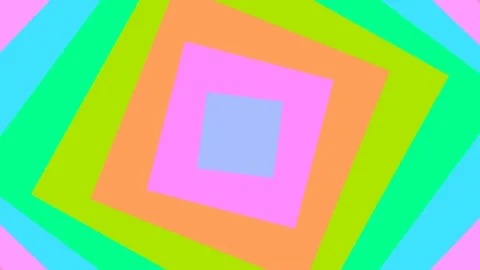 An abstract geometric video wall featuring rotating colored squares Vídeos de archivo 335578352