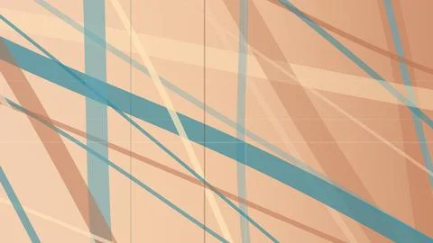 Abstract geometric view of a building facade with pastel blue and peach dia.. Stock Illustration