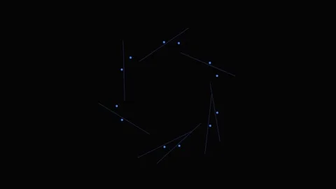 Abstract geometric visualization of data points connected by thin lines Stock Footage 339615136
