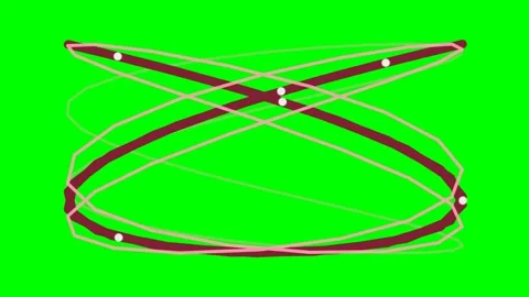 Abstract geometric visualization of intersecting elliptical orbital paths Stock Footage 341839833