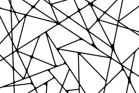 Abstract geometric Voronoi background, black and white polygonal line art Illustrazione stock