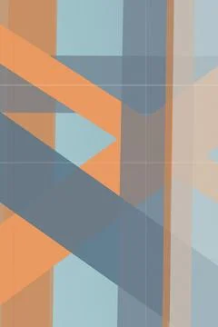 Abstract geometric wall pattern with intersecting lines and blocks in blue,.. Illustrazione stock