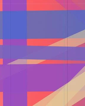 Abstract geometric wall pattern with purple, coral, and blue blocks and dia.. Stock Illustration