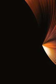 Abstract geometric wave backdrop with orange glowing rays on black for corp.. Stock-Illustration