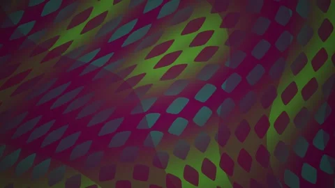 Abstract Geometric Wave Motion with Pulsing Diamond Pattern Background. Stock Footage 334464006