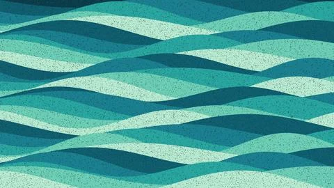 Abstract geometric wave pattern background with gradient teal and white tones Stock Illustration