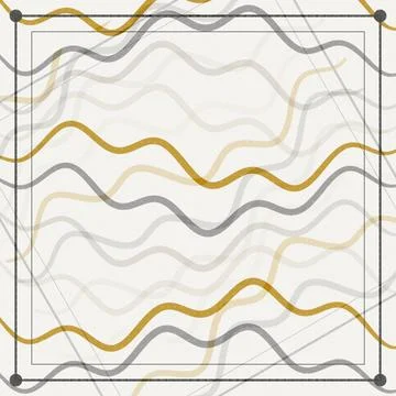 Abstract geometric wave pattern design with gold gray tones on neutral back.. Stock Illustration