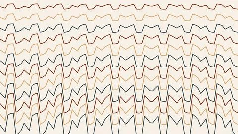 Abstract geometric wave pattern design with orange and brown lines on white.. Stock Illustration