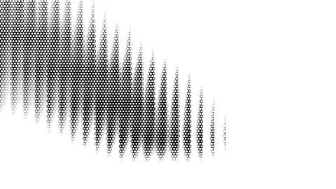 Abstract geometric wave pattern made of black hexagons and white background.. Stock Illustration