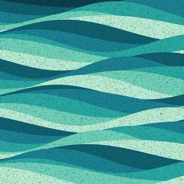 Abstract geometric wave pattern modern teal blue gradient seamless texture Stock Illustration