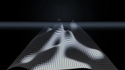 Abstract geometric wave surface moving in dark space digital landscape moti.. Stock Footage 345731127