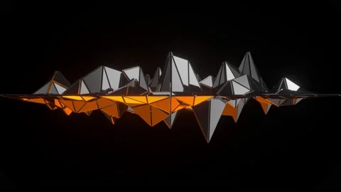 Abstract geometric waveform. Triangular surface mesh. Video stock 171633337