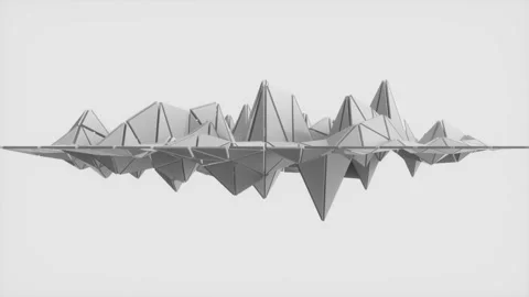 Abstract geometric waveform. Triangular surface mesh. Video stock 171687592