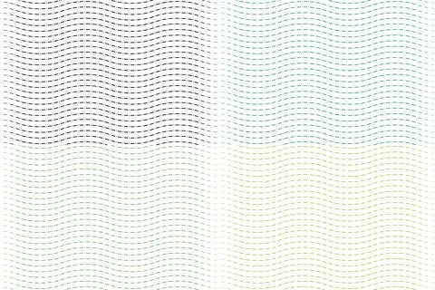 Abstract Geometric Wavy Dashed Line Pattern Background Set Stockillustratie