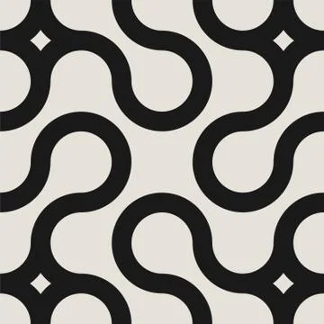 Abstract geometric wavy pattern with creative shapes. Decorative seamless vector Stock Illustration