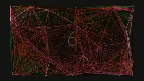 Abstract geometric web of interconnected red and black lines Stock Footage 342204055