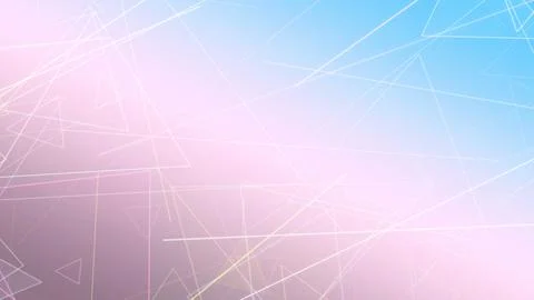 An abstract geometric web of thin lines in blue and pink creates a soft glo.. Ilustração Stock