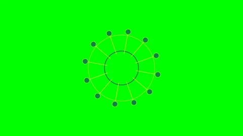 Abstract geometric wheel design with connected spokes on a green background Stock Footage 340901535