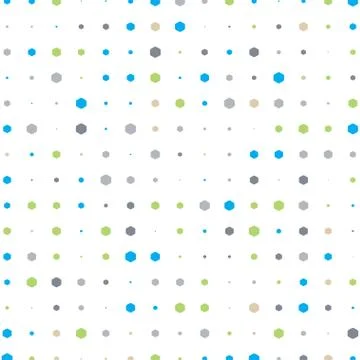 Abstract geometric white background with hexagons of different size and color Stock Illustration
