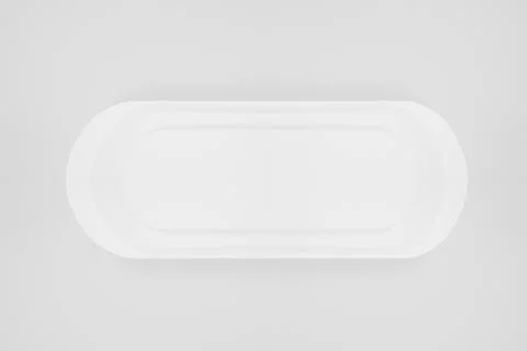 Abstract geometric white horizontal rounded rectangle blank form as frame, pa Stock Photos