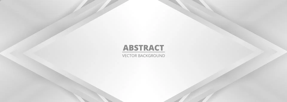 Abstract geometric wide metallic background with silver gradient lines, frame Stock Illustration