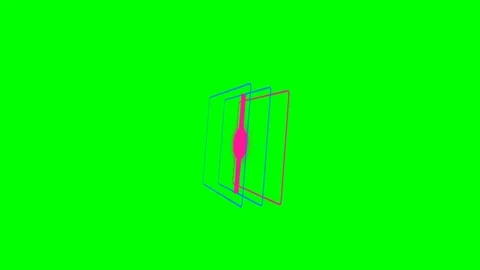 Abstract geometric wireframe cube rotating against a vibrant green background Stock Footage 340267010