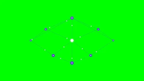 Abstract geometric wireframe cube structure isolated on green screen backgrou Stock Footage 341838954