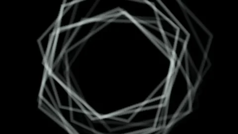 Abstract Geometric Wireframe Design with Hexagonal Structure on Black Background Stock Footage 340528744