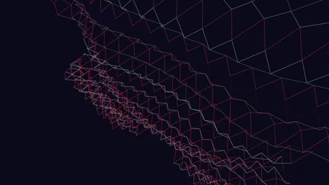 Abstract Geometric Wireframe Network Mesh Flowing Background, Futuristic Di.. Stock Footage 332494631