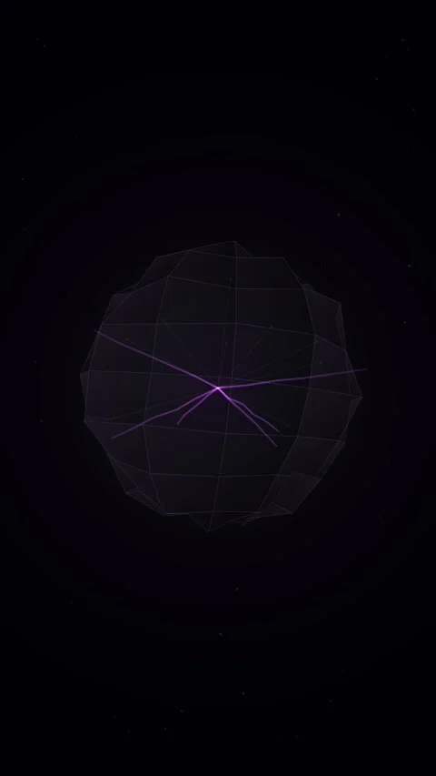 Abstract geometric wireframe overlay on dark background Stock Footage 345491776