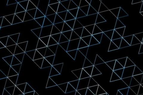 Abstract geometric wireframe shapes on black background Stock Illustration