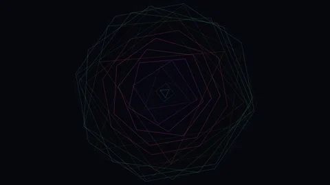 Abstract geometric wireframe spiral pattern on a dark background wallpaper Video stock 335117369