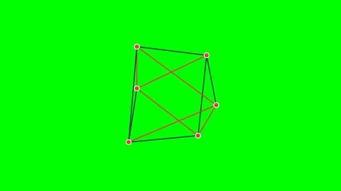 Abstract geometric wireframe structure with connected nodes on green screen Stock Footage 340905108