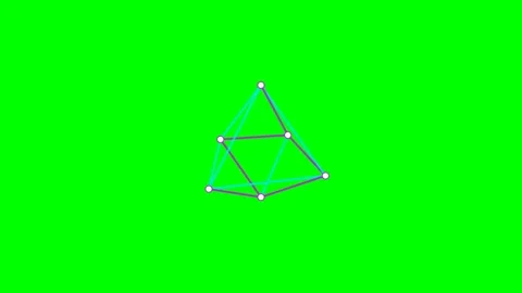 Abstract geometric wireframe structure with connected nodes on green screen Video stock 341839032