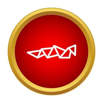 Abstract geometric worm icon in red circle Stock Illustration