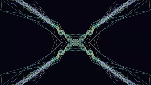 Abstract Geometric X-Shape Digital Line Animation Background Video stock 332389391