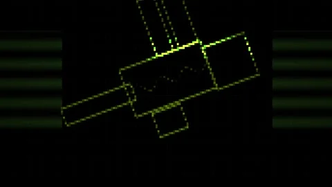 Abstract Geometric Yellow Lines Forming a Futuristic Structure on Black Bac.. Stock Footage 334463817