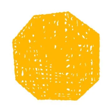 Abstract Geometric Yellow Shape Isolated on White Stock Illustration