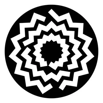 Abstract geometric zig zag pattern inside circle Stock Illustration