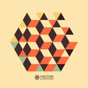 Abstract geometrical 3d background 库存插图